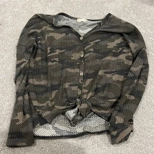 Camo long sleeve top